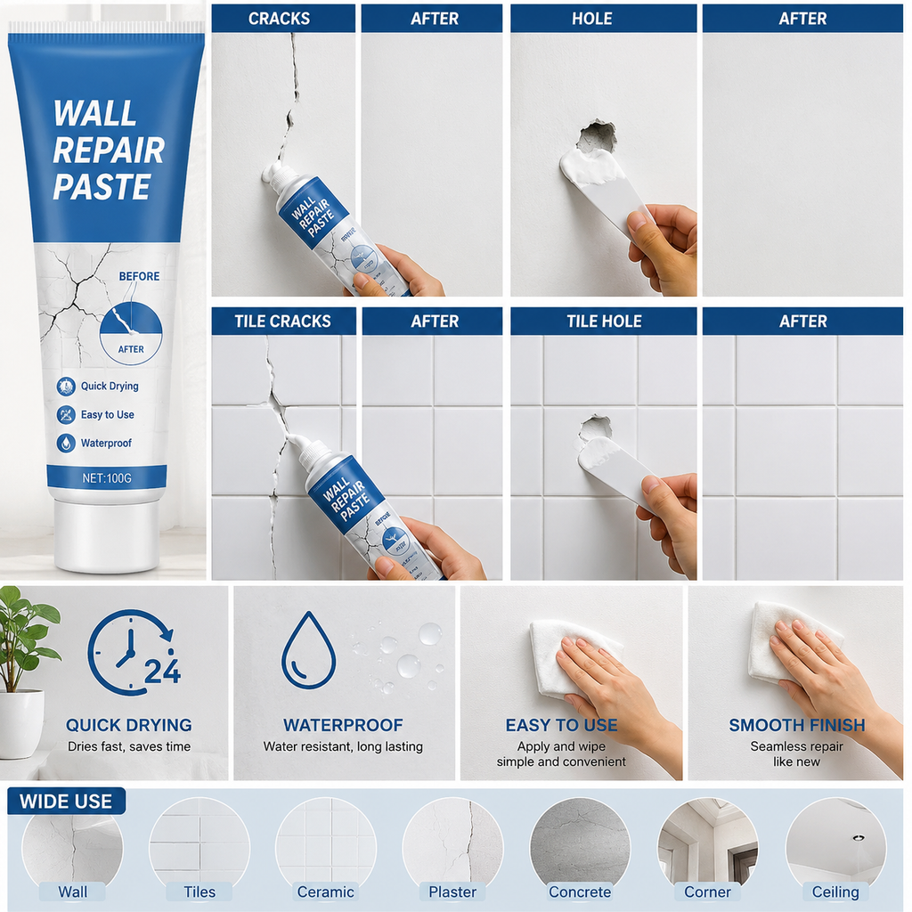 Waterproof Repair Paste for Walls and Tiles (buy 1 get 1 Free)
